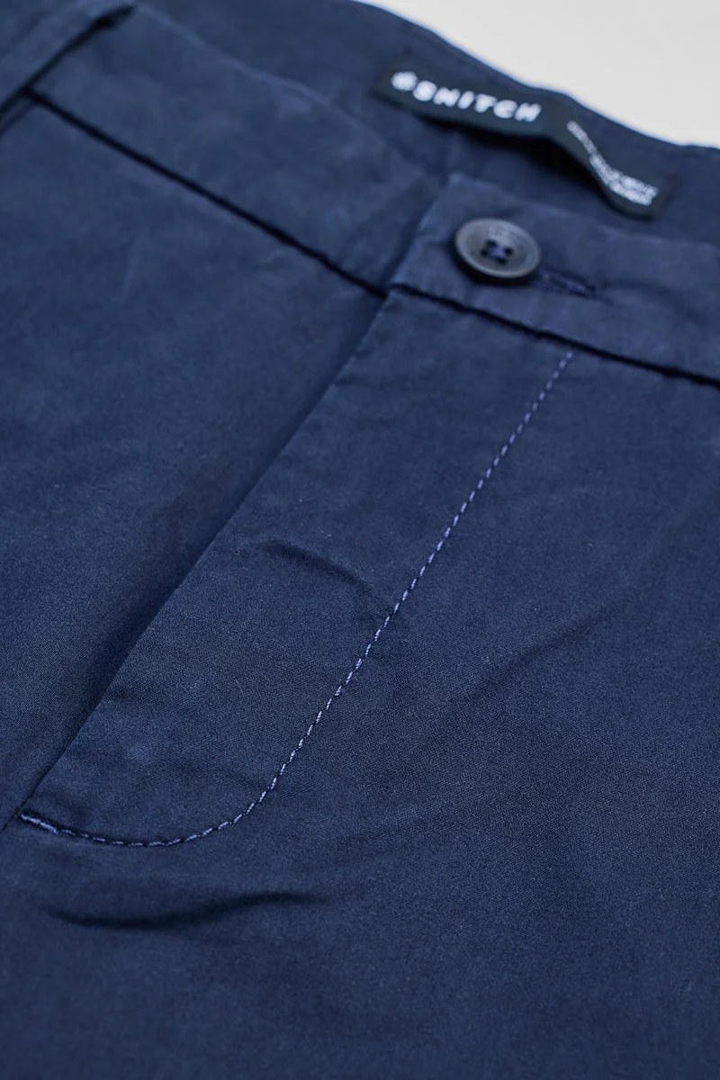 SNITCH Navy Slim Fit Trousers